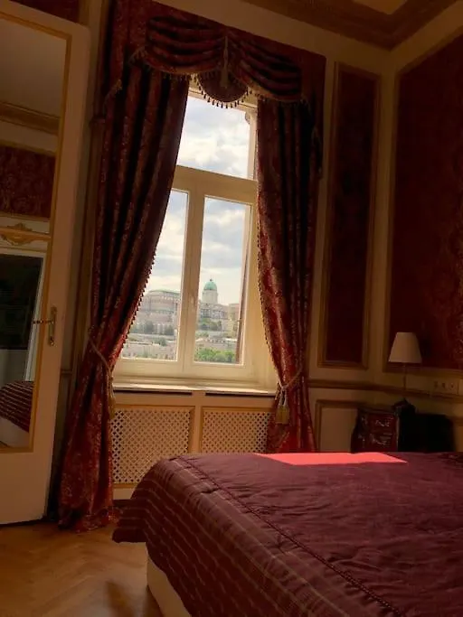Baroque Danube Panorama Red Apartment Budapest Hungary